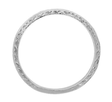 Art Deco Engraved Wheat Wedding Band in Sterling Silver - alternate view