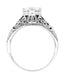 Antique Style Edwardian Filigree Engraved Cubic Zirconia ( CZ ) Promise Ring in Sterling Silver