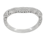 Art Deco Filigree and Wheat Engraved Curved Wedding Ring in Sterling Silver
