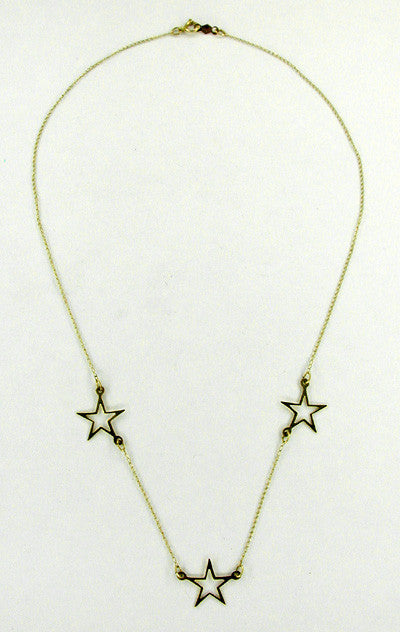 Star Necklace in 14 Karat Gold - Item: N103 - Image: 2