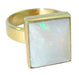Sugarloaf White Opal Antique Ring in 18 Karat Gold