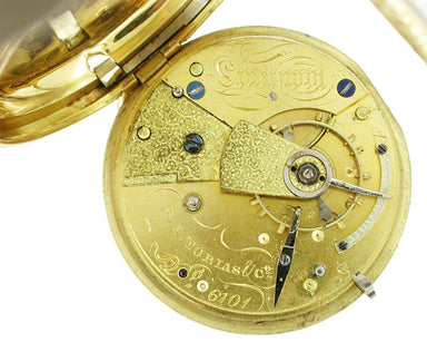 S.I. Tobias & Co., Liverpool Keywind Pocket Watch in 18 Karat Tri Color Gold - alternate view