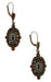 Victorian Bohemian Garnet Cabochon Garland Drop Earrings in Antiqued Sterling Silver