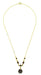 Gorgeous Victorian Bohemian Garnet Floral Drop Necklace in Sterling Silver with Yellow Gold Vermeil