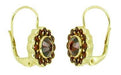 Victorian Bohemian Garnet Floral Earrings in 14 Karat Gold and Sterling Silver Vermeil