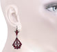 Victorian Bohemian Garnet Leaf Drop Earrings in Antiqued Sterling Silver