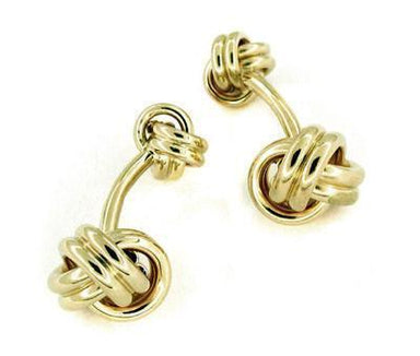 Victorian Algerian Knot Cuff Links in 14 Karat Yellow Gold