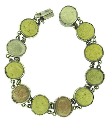 Victorian Lava Cameo Antique Bracelet in Sterling Silver
