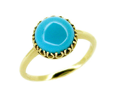 Antique Victorian Turquoise Ring in 10 Karat Gold