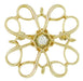 Vintage Diamond Set Petite Scroll Brooch in 10 Karat Gold