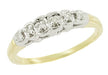 Vintage Diamond Wedding Band in 10 Karat White and Yellow Gold