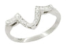 Vintage Platinum and Diamond V Hugger "Right Hand Ring"