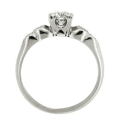 Retro Moderne Diamond Set Platinum Vintage Engagement Ring - alternate view