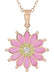 Plique a Jour Enamel Flower Pendant Necklace in Rose Gold Vermeil Sterling Silver with White Sapphire | Art Nouveau 1910 Vintage Replica