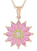 Plique a Jour Enamel Flower Pendant Necklace in Rose Gold Vermeil Sterling Silver with White Sapphire | Art Nouveau 1910 Vintage Replica