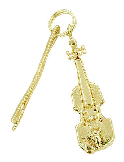 Violin Music Charm in 14 Karat Gold