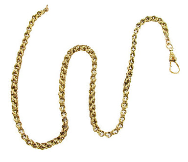 Antique Pocket Watch Chain in Solid 14 Karat Gold - 14.5 Inches