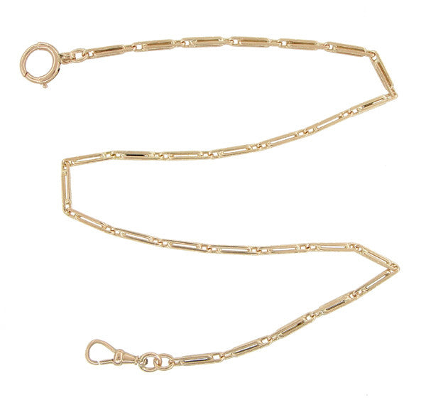 1800s Victorian Era Antique Paperclip Link Pocket Watch Chain in