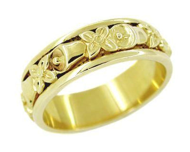 Bells and Flowers Wedding Band in 14 Karat Gold
