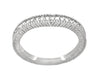 Art Deco Curved Wheat Diamond Wedding Band in Platinum