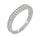 Art Deco Curved Wheat Diamond Wedding Band in Platinum