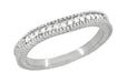 Art Deco Curved Wheat Diamond Wedding Band in Platinum