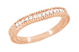 Art Deco Curved Wheat Diamond Wedding Band in 14 Karat Rose Gold