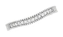 Art Deco Carved Wheat & Diamonds Curved Wedding Band in 14K or 18K White Gold