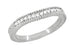 Art Deco Carved Wheat & Diamonds Curved Wedding Band in 14K or 18K White Gold