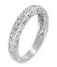Edwardian Filigree Flowing Scrolls Wedding Ring in 14 Karat White Gold