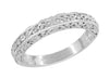 Matching wr1196w wedding band for Edwardian Flowing Scrolls 3/4 Carat Diamond Filigree Heirloom Engagement Ring in 14 Karat White Gold