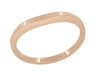 Millgrain Edge Curved Wedding Band in 14 Karat Rose ( Pink ) Gold