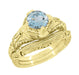 Art Deco Filigree and Wheat Engraved Curved Wedding Ring in 14 Karat Yellow Gold