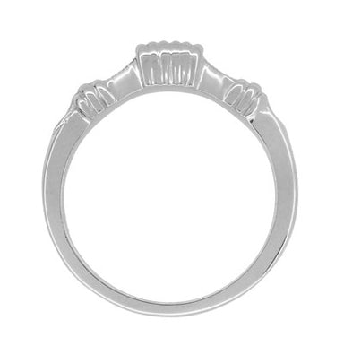 Art Deco Platinum Harvest Bands Contoured Wedding Ring - alternate view