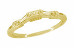 Art Deco Harvest Bands Curved Wedding Ring in 14 Karat Yellow Gold