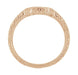 Vintage Engraved Art Deco Wheat and Scrolls 14 Karat Rose Gold Curved Wedding Band
