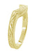 Art Deco Engraved Scrolls and Wheat Curved Wedding Band in 18 Karat Yellow Gold