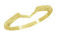 Art Deco Filigree Scrolls Engraved Contoured Wedding Band in 14 Karat Yellow Gold