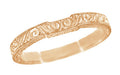 Art Deco Scrolls Contoured Engraved Wedding Band in 14 Karat Rose Gold
