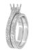 Art Deco Scrolls Contoured Engraved Wedding Band in 14K or 18K White Gold
