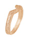 Side Scroll Engraving on Rose Gold 1920s Antique Hugger Wedding Ring - WR199R