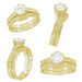 Art Deco Carved Scrolls Contoured Yellow Gold Wedding Band - 14K or 18K