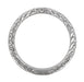 Art Deco Diamond Engraved Companion Wedding Ring in Platinum