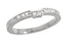 Art Deco Diamond Engraved Companion Wedding Ring in 18 Karat White Gold