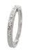 Art Deco 18 Karat White Gold Notched Engraved Diamond Wedding Ring
