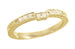 Art Deco Diamond Engraved Companion Wedding Ring in 18 Karat Yellow Gold
