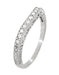 Art Deco Curved Filigree and Wheat Engraved Diamond Wedding Band in Platinum