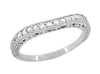 Matching wr296pd wedding band for Belnord Art Deco Filigree Diamond Wheat Engraved Engagement Ring Semimount in Platinum