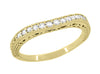 Matching wr296yd wedding band for Belnord 18 Karat Yellow Gold Engraved Art Deco Filigree Diamond Engagement Ring