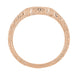 Art Deco Classic Wheat Engraved Contoured Wedding Ring in 14K Rose Gold